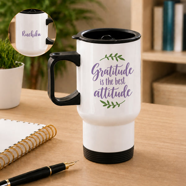 Gratitude is the Best Attitude Personalized Travel Mug