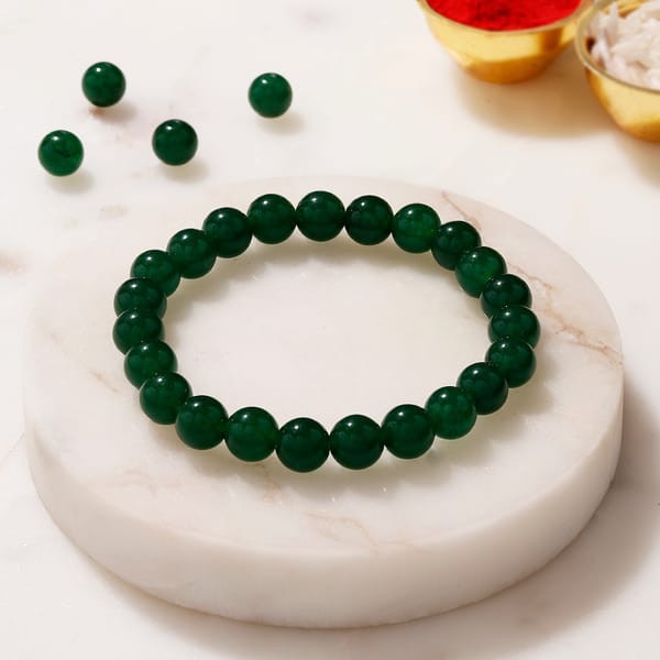 Green Agate Growth and Harmony Bracelet Rakhi