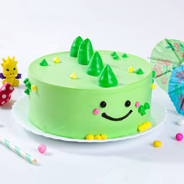 Green Dino Birthday Cake