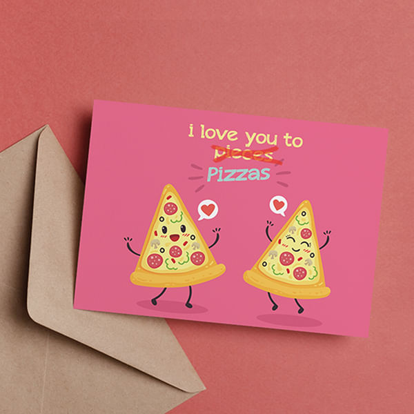 Greeting Card - Love Pizzas - Single Piece