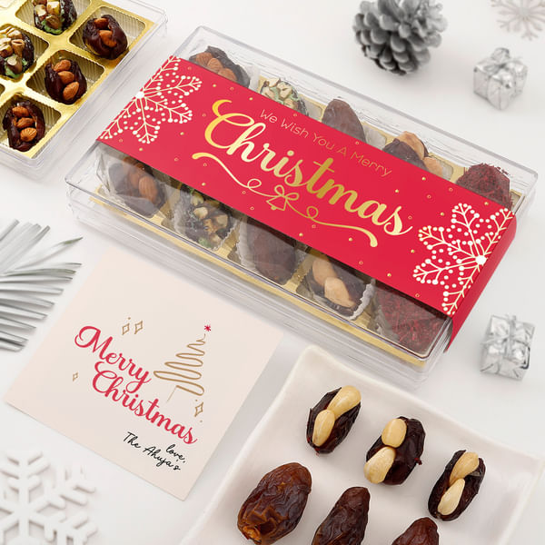 Guilt-free Stuffed Dates Christmas Box - Personalized - 15 Pcs