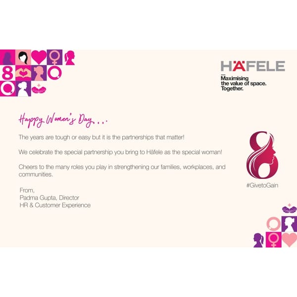 HAFELE INDIA PVT. LTD - Women's Day Greeting Card