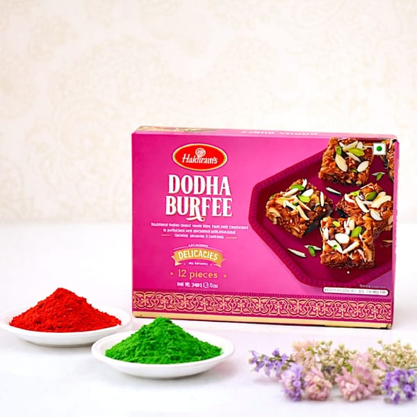 Haldiram's Dodha Burfee with Holi Colours