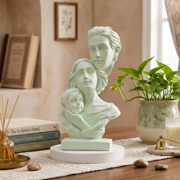 Handcrafted Family Sculpture in Resin