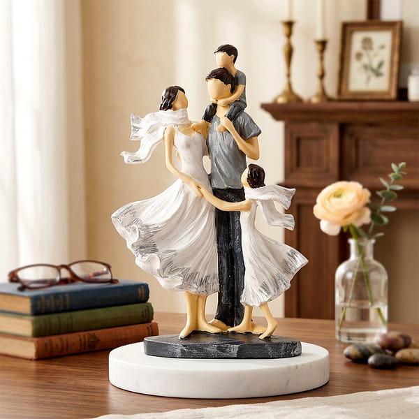 Handcrafted Resin Family Sculpture