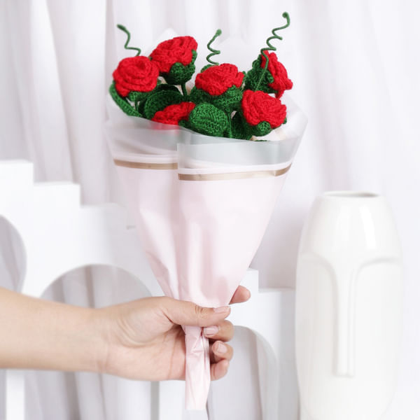 Handmade Mother's Day Crochet Rose Bouquet