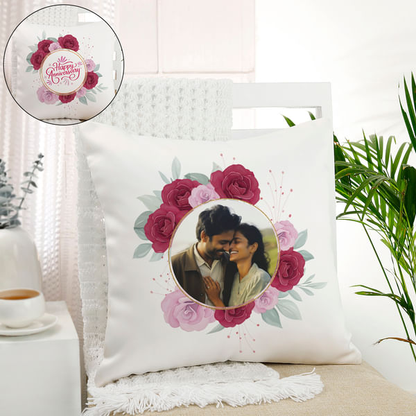 Happy Anniversary Personalized Cushion