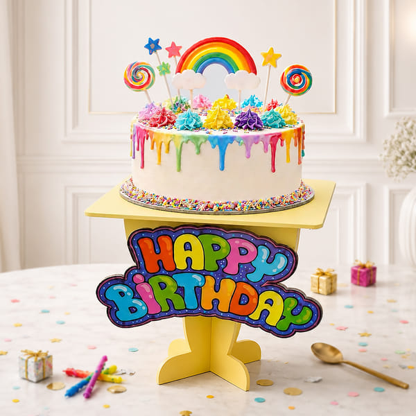 Happy Birthday Foldable Party Cake Stand