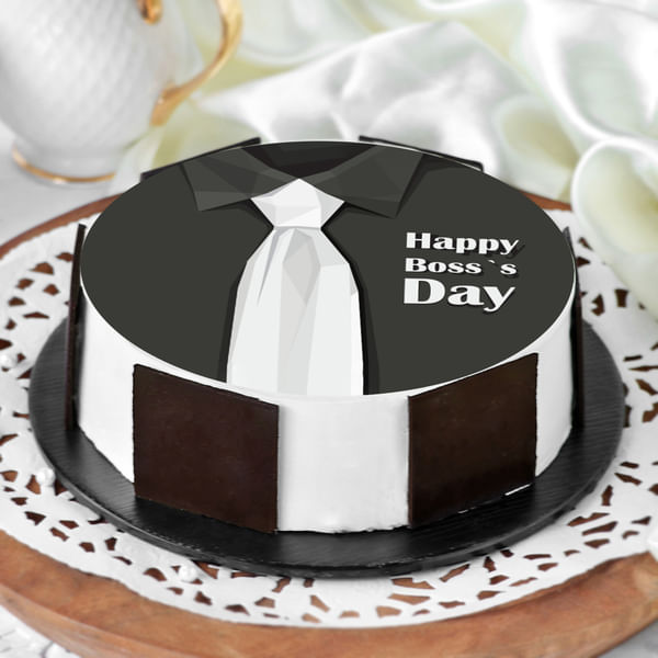 Happy Boss's Day White Tie Poster Cake (1 Kg)