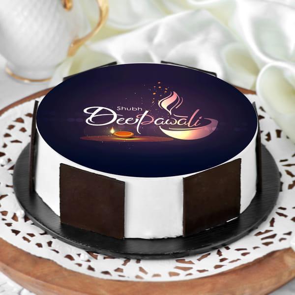 Happy Deepavali Diya Poster Cake (1 Kg)