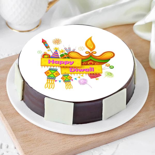 Happy Diwali Lantern & Diya Poster Cake
