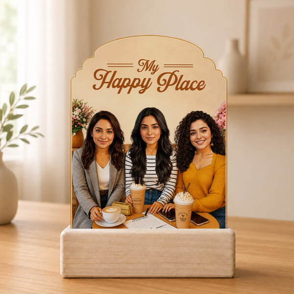 Happy Place Personalized Caricature For Friends