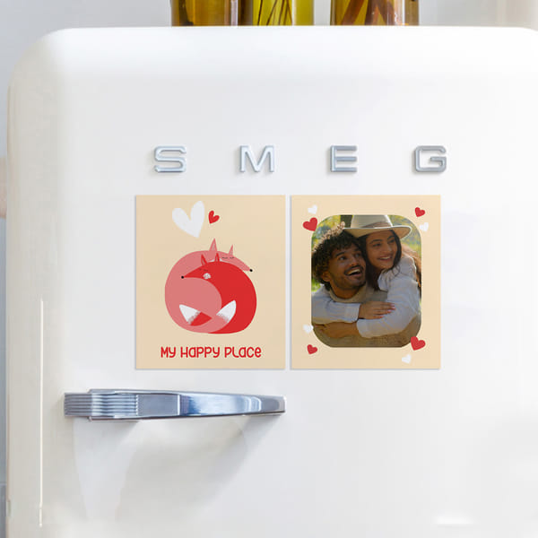 Happy Place Personalized Fridge Magnets Duo