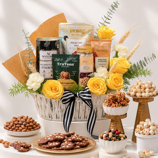 Healthy Bites & Bright Blooms Hamper