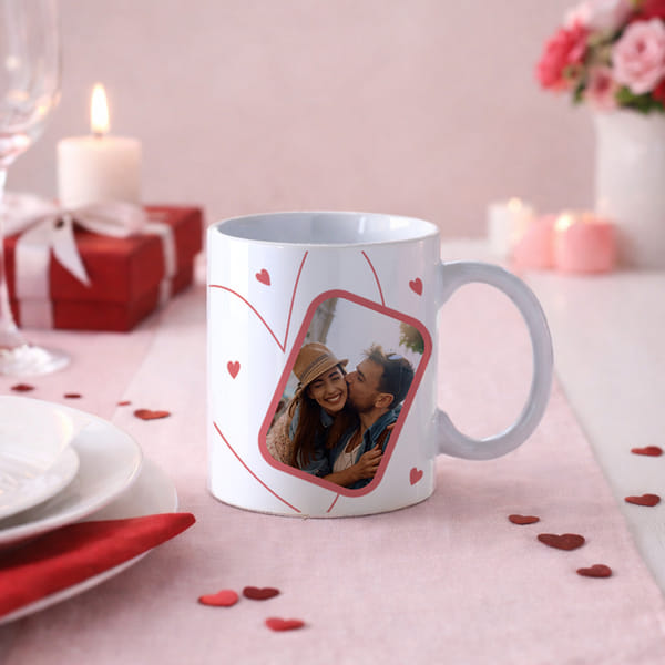 Heart Accent Personalized Valentine's Day Ceramic Mug