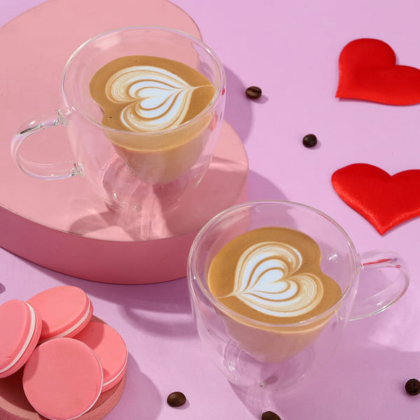 Heart Shaped Double Wall Mug (Set of 2)