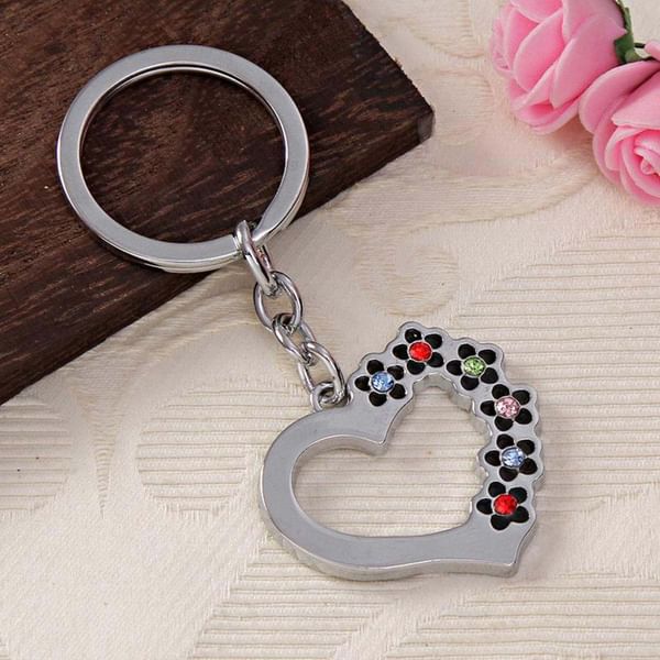 Heart Shaped Embellished Key Chain
