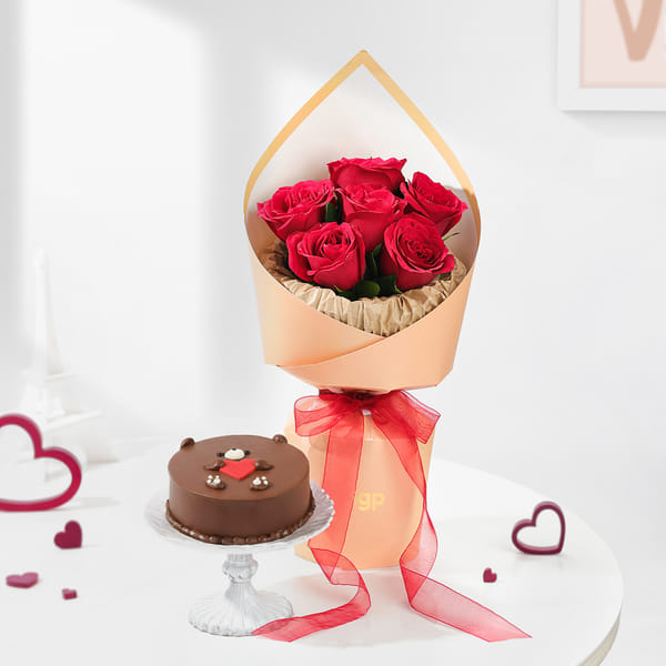 Heartfelt Love Hamper - Teddy, Roses And Chocolates