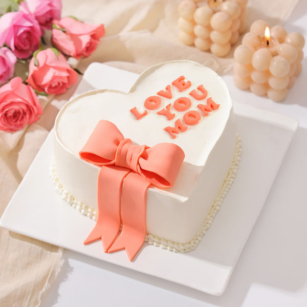 Heartfelt Mother's Day Bow Cake