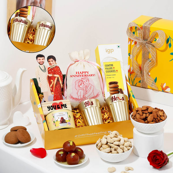 Heartfelt Personalized His And Hers Anniversary Hamper