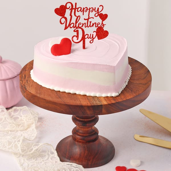 Heartfelt Strawberry Vanilla Valentine's Day Cake
