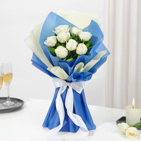 Heartfelt White Rose Bouquet