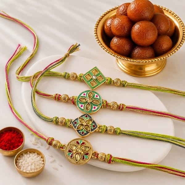 Heritage Meenakari Rakhi Gift Box with Sweets