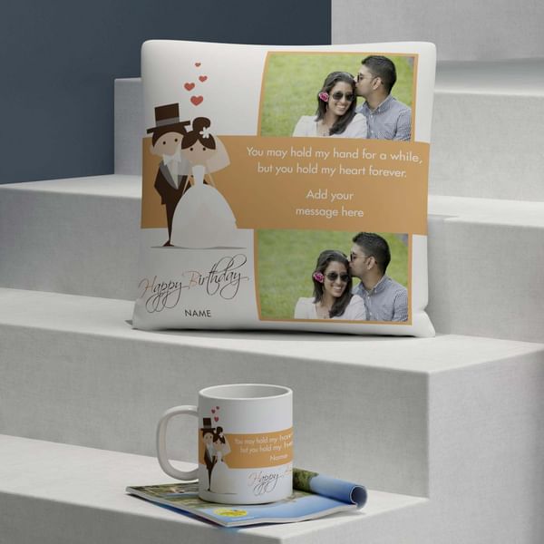 Hold My Heart Personalized Birthday Cushion & Mug
