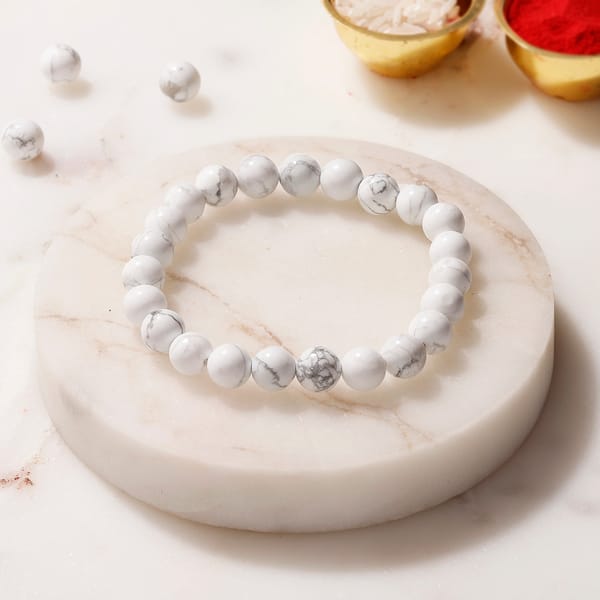 Howlite Stress Relief Crystal Bracelet Rakhi