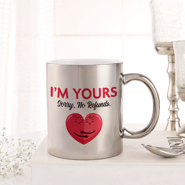 I Am Yours Silver Metallic Mug
