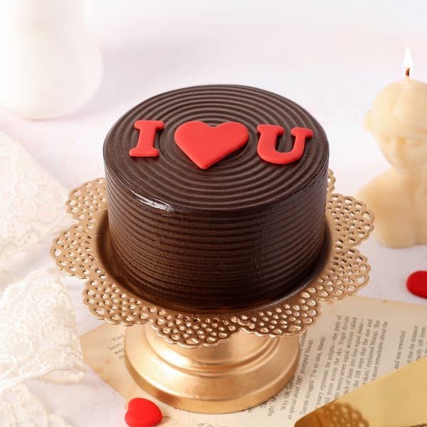 I Love You Choco Truffle Cake For Valentine's Day