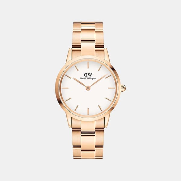 Iconic Women Quartz White Dial Analog Stainless Steel Watch