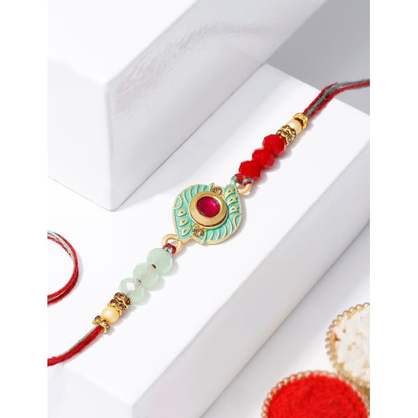 IGP Beautiful Ruby Bead Rakhi