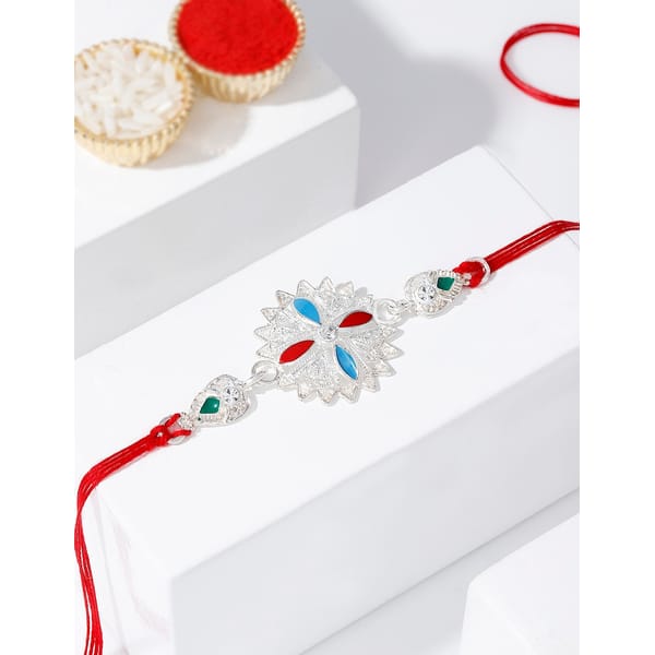 IGP Blue and Red Silver Rakhi