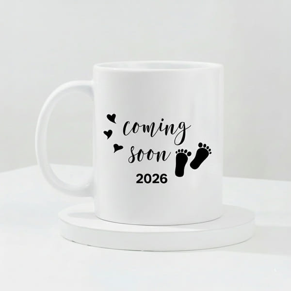 IGP Coming Soon 2026 Baby Announcement Ceramic Mug , 300 ml