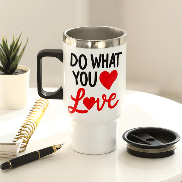 IGP Do What You Love Stainless Steel Travel Mug - 400 ML Insulated Coffee & Tea Mug with Handle and