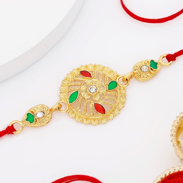 IGP Floral Golden Rakhi