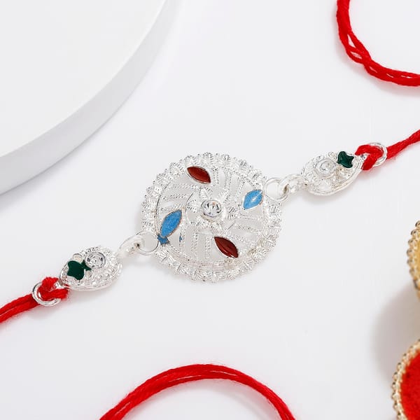 IGP Floral Silver Rakhi