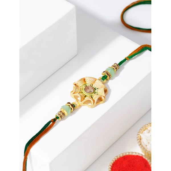 IGP Flower Design Kundan Rakhi