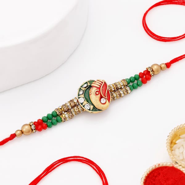 IGP Meena Work Ganesha Rakhi