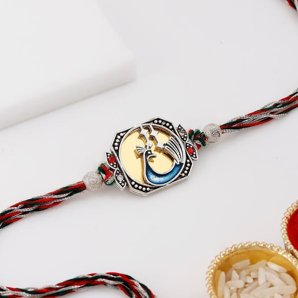 IGP Mirror work Peacock Rakhi