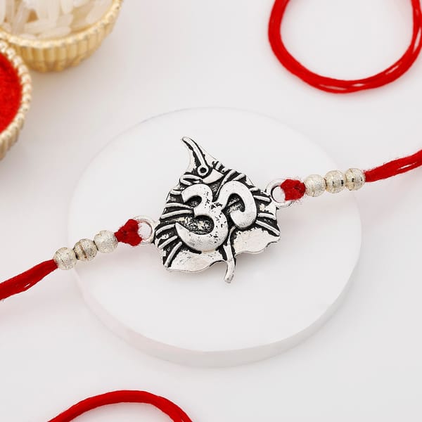 IGP Paan Leaf Om metal Rakhi