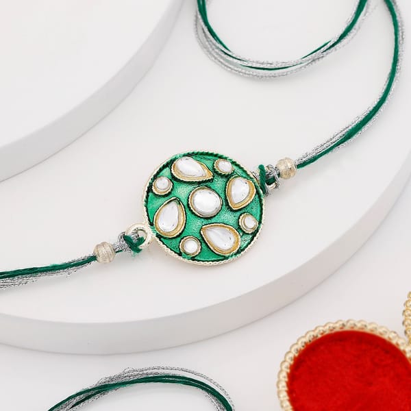 IGP Round Meena Green Rakhi