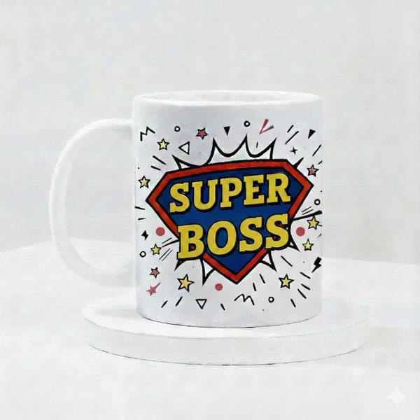 IGP Super Boss Ceramic Coffee Mug - 300 ml Cheerful Gift Mug for Boss| Durable Ceramic, Vibrant Prin