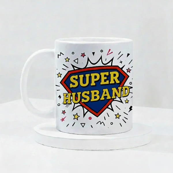 IGP Super Husband Ceramic Coffee Mug - 300 ml Cheerful Gift Mug for Husband| Durable Ceramic, Vibran