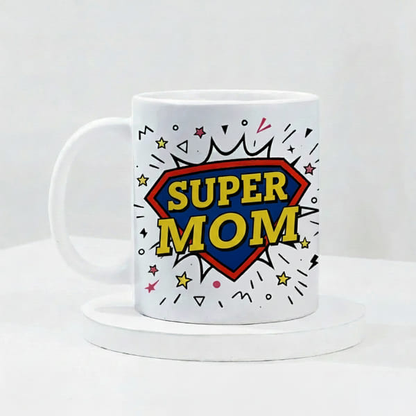 IGP Super Mom Ceramic Coffee Mug - 300 ml Cheerful Gift Mug for Mom| Durable Ceramic, Vibrant Print,