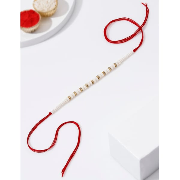 IGP White Beads Rakhi