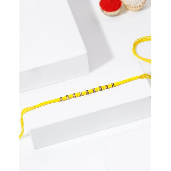 IGP Yellow Beads Rakhi