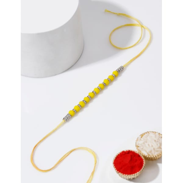 IGP Yellow CZ Beads Rakhi