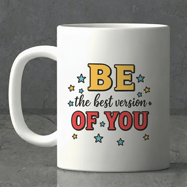 IGP Your Best Version Coffee Mug - 300 ml Capacity, Durable Ceramic Mug for Tea, Coffee, and Beverag